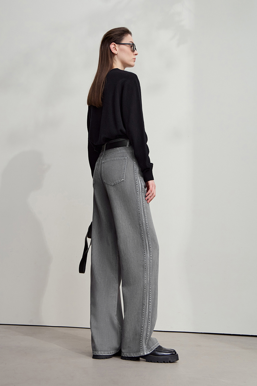 Loose Wide - leg Denim Long Pants|AMII-AMII.com