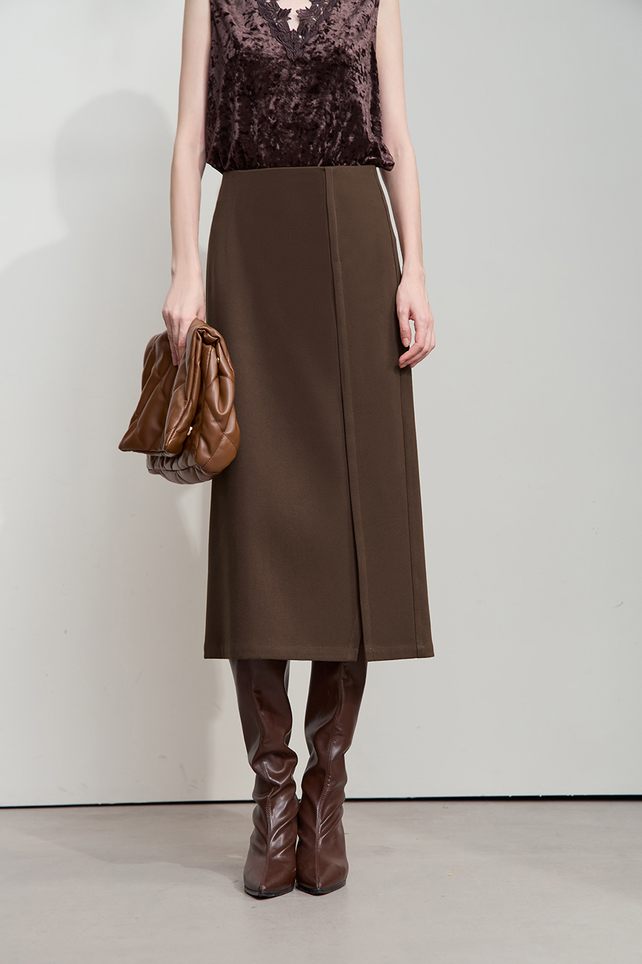 Twill Slightly Brushed Skirt|AMII-AMII.com