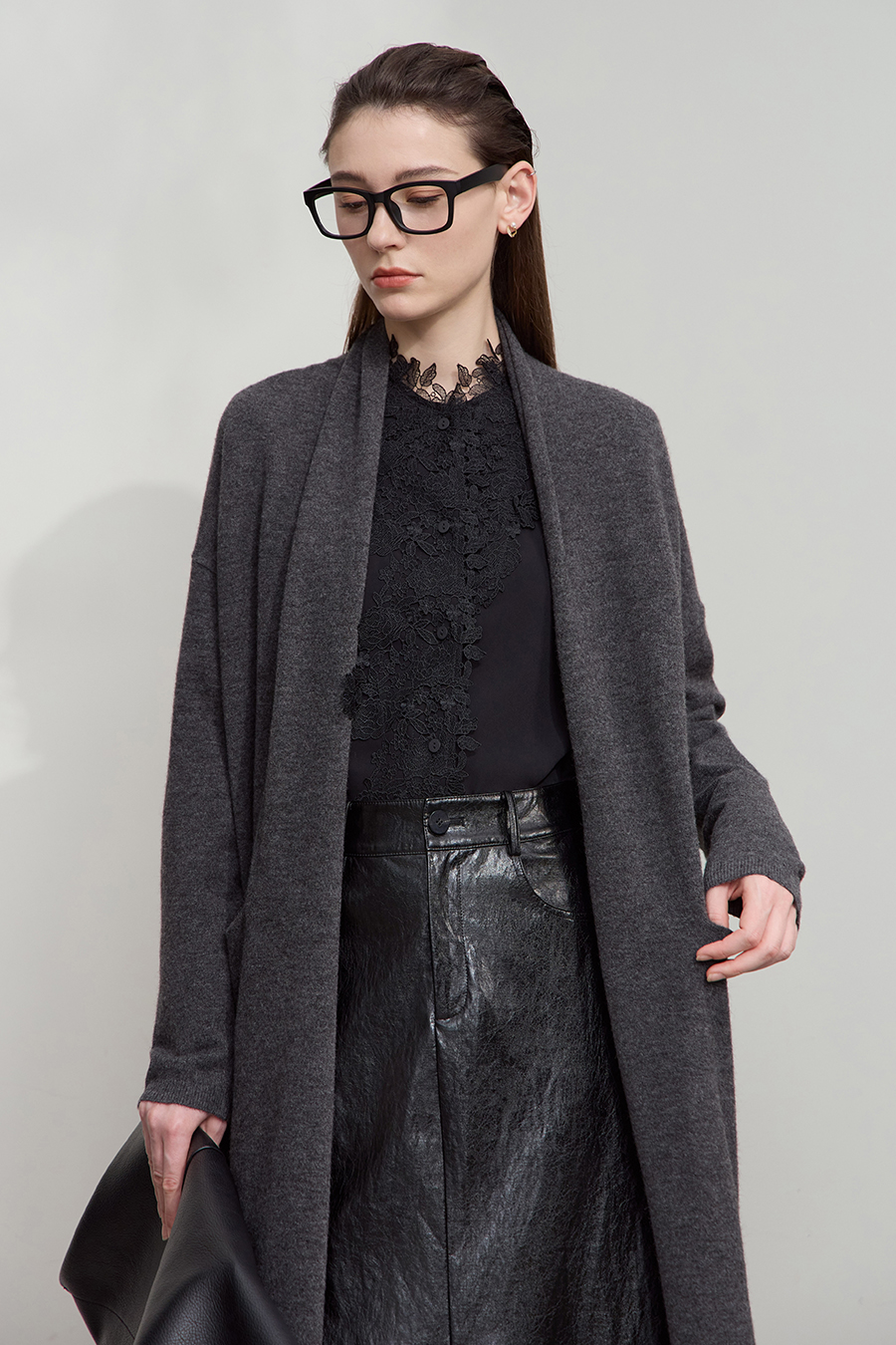 Lace Stand Collar Loose Shirt|AMII-AMII.com