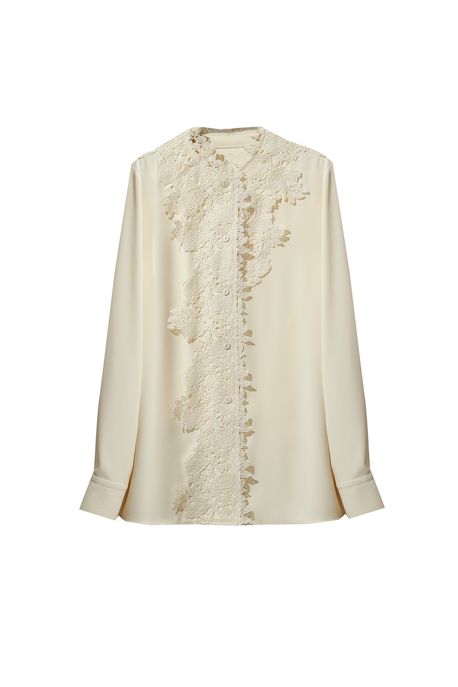 Lace Stand Collar Loose Shirt|AMII-AMII.com