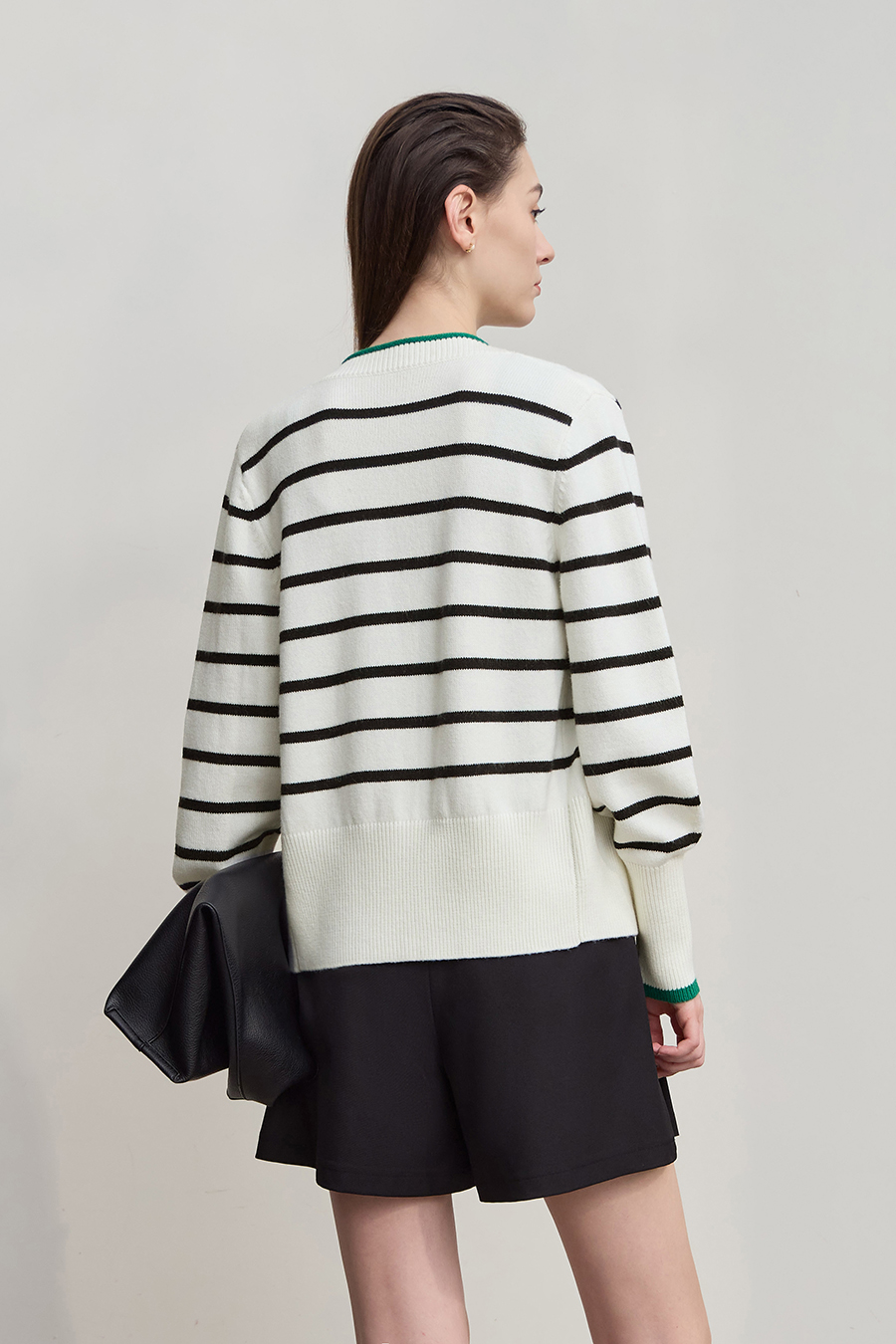 Color Block Striped Knit Cardigan