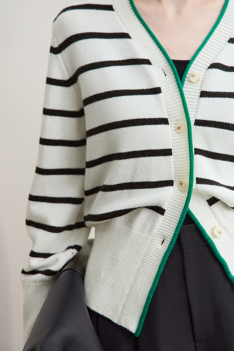 Color Block Striped Knit Cardigan