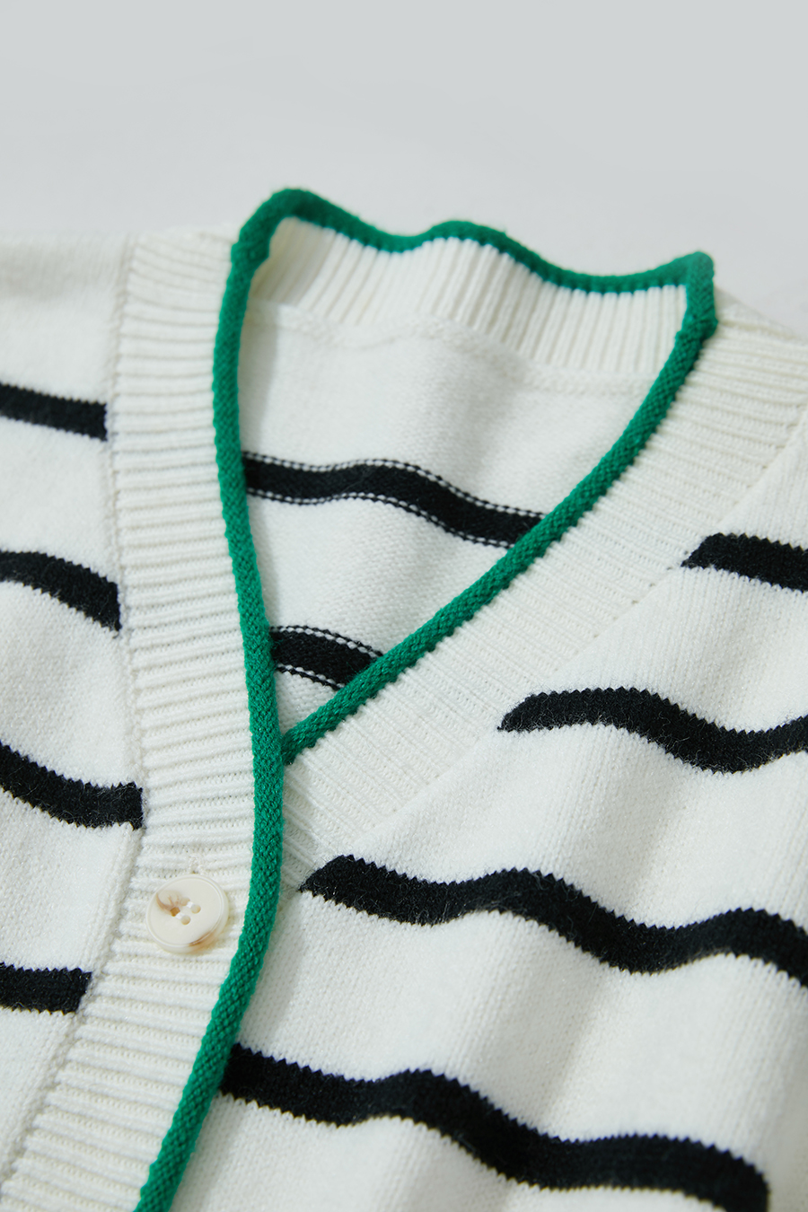 Color Block Striped Knit Cardigan