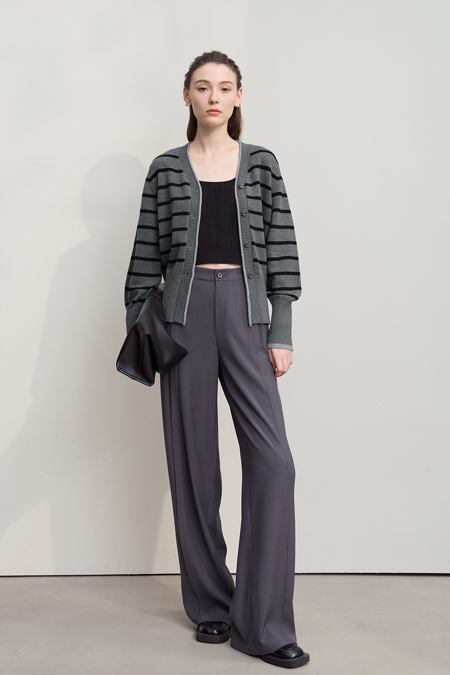 Color Block Striped Knit Cardigan