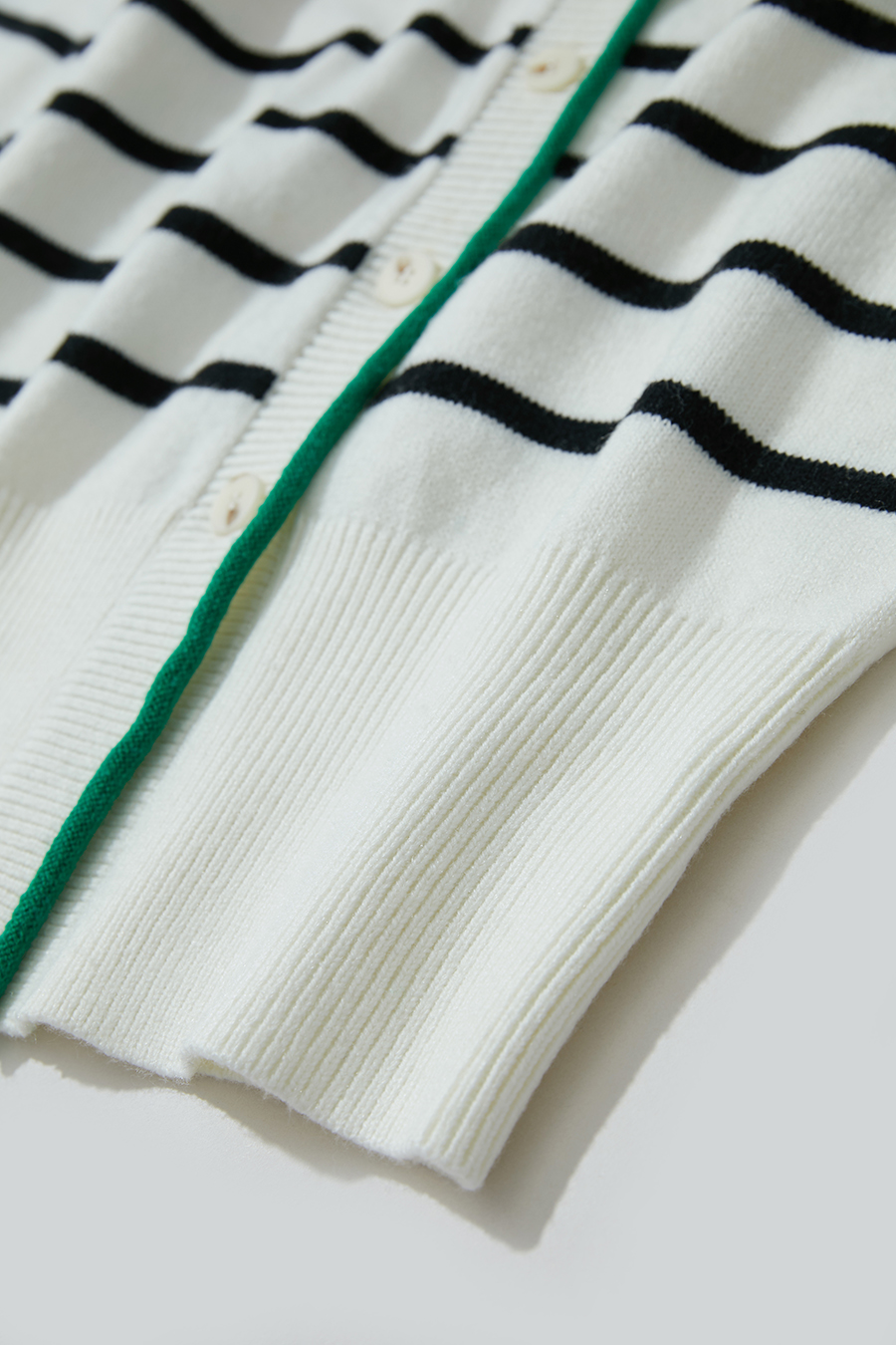 Color Block Striped Knit Cardigan