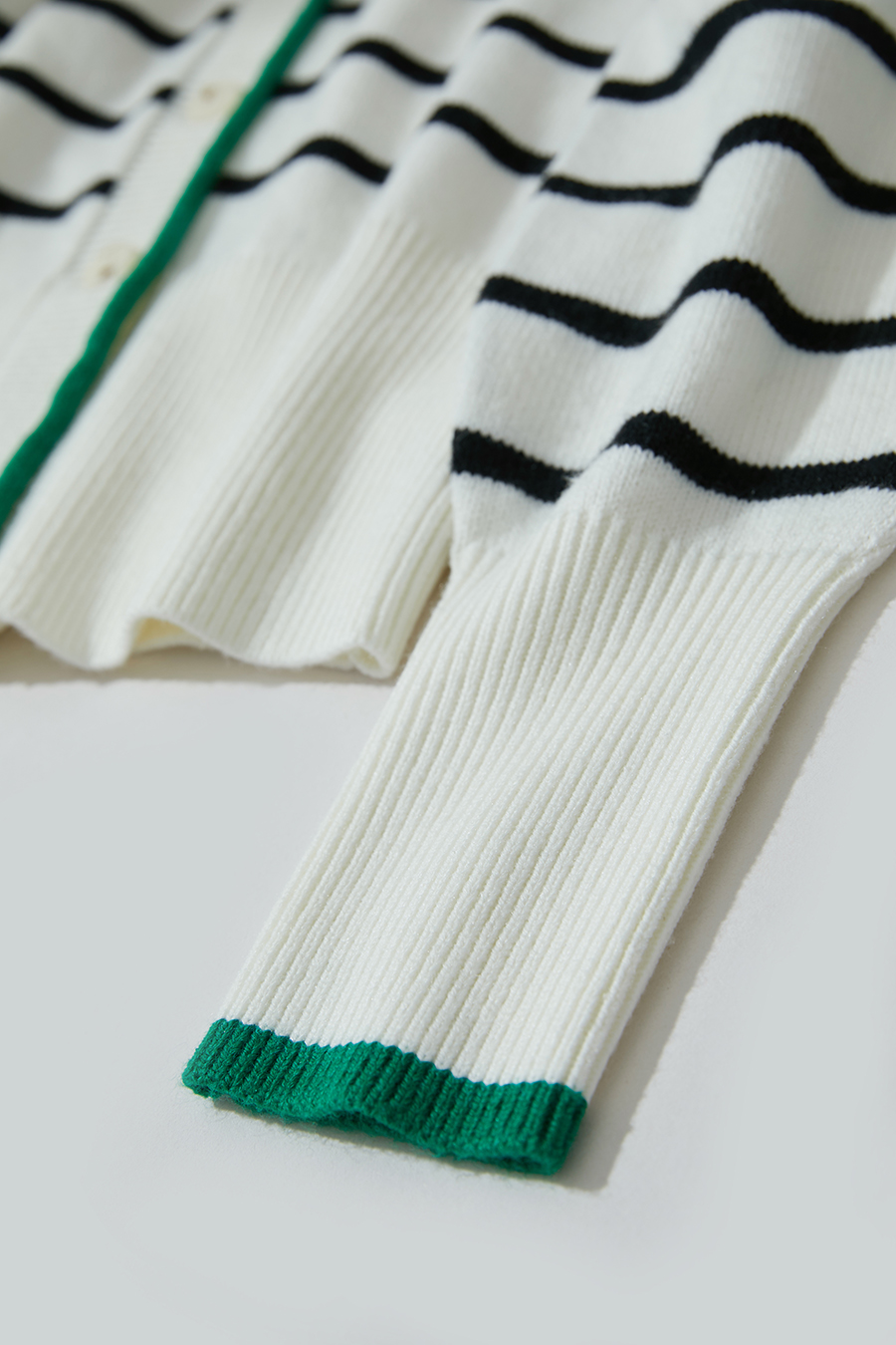 Color Block Striped Knit Cardigan