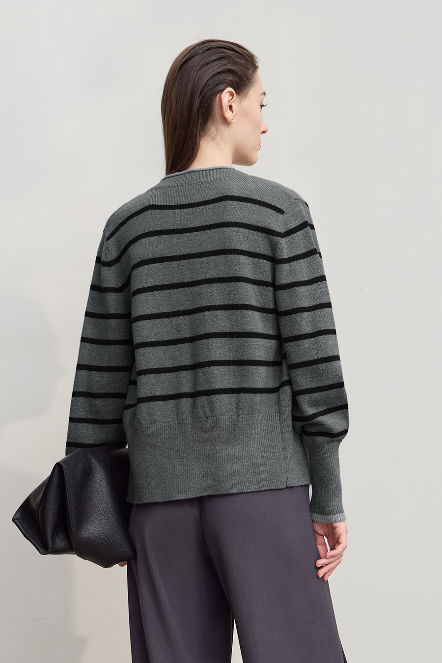 Color Block Striped Knit Cardigan