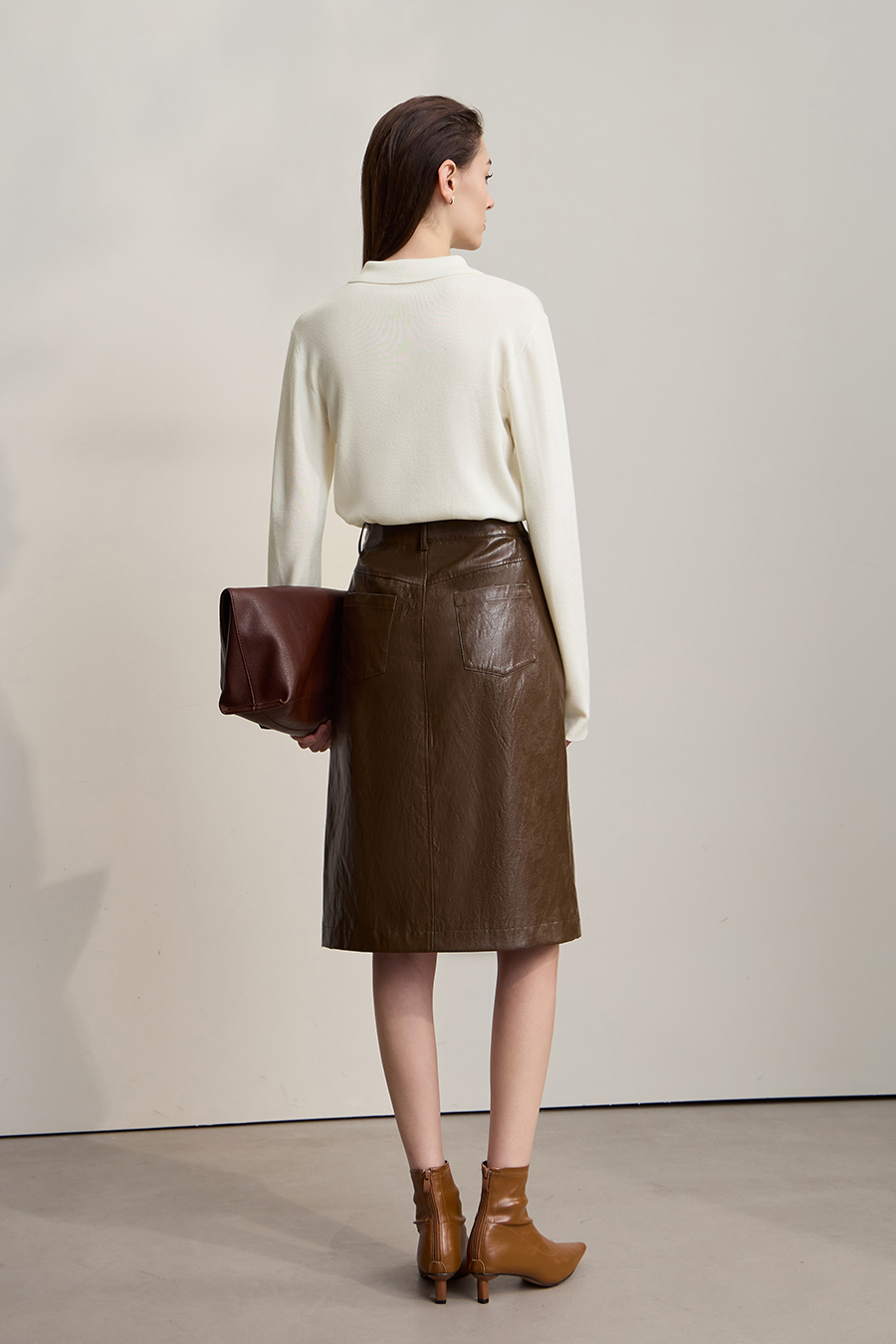 Lapel Asymmetric Placket Sweater