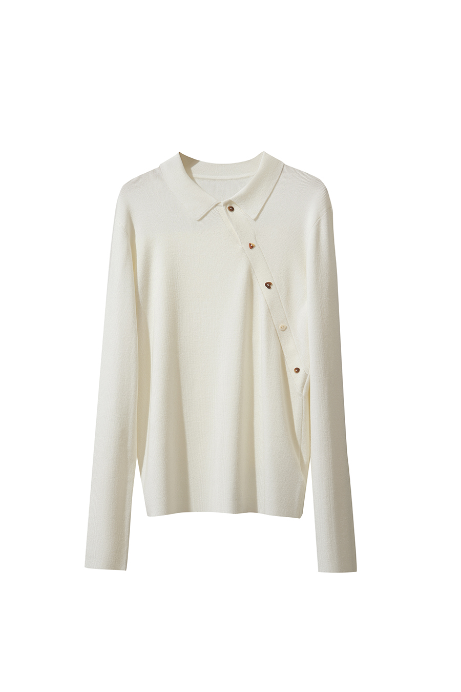 Lapel Asymmetric Placket Sweater