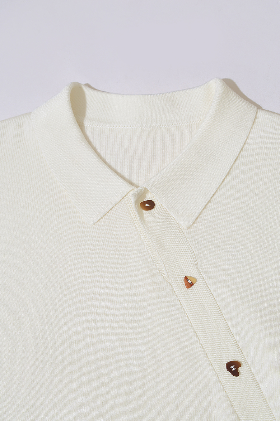 Lapel Asymmetric Placket Sweater