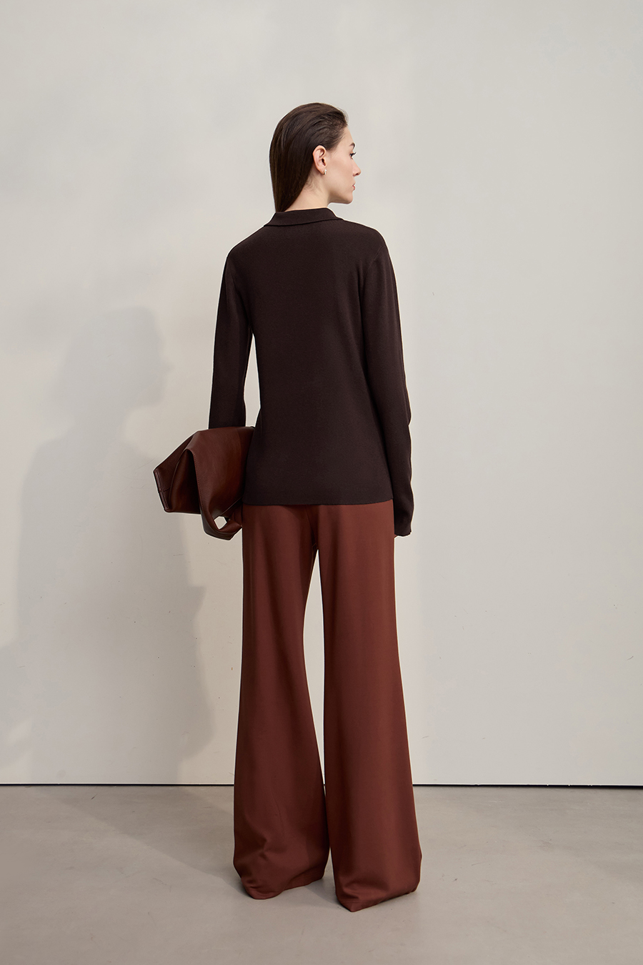 Lapel Asymmetric Placket Sweater