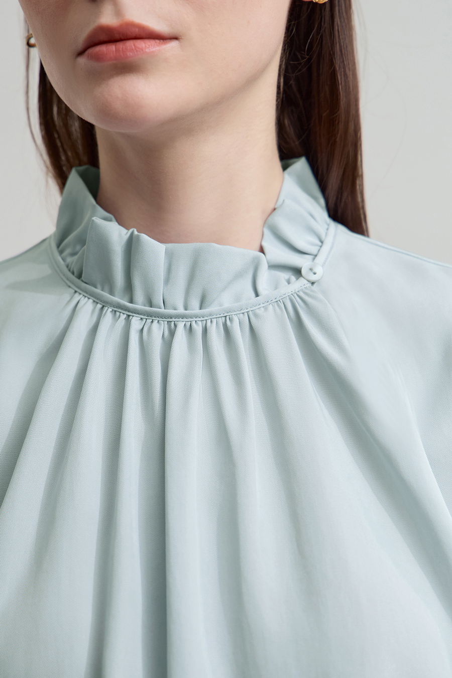 Ruffled Lyocell Shirt