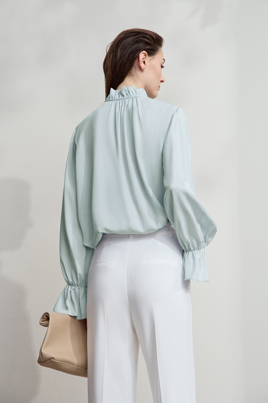 Ruffled Lyocell Shirt