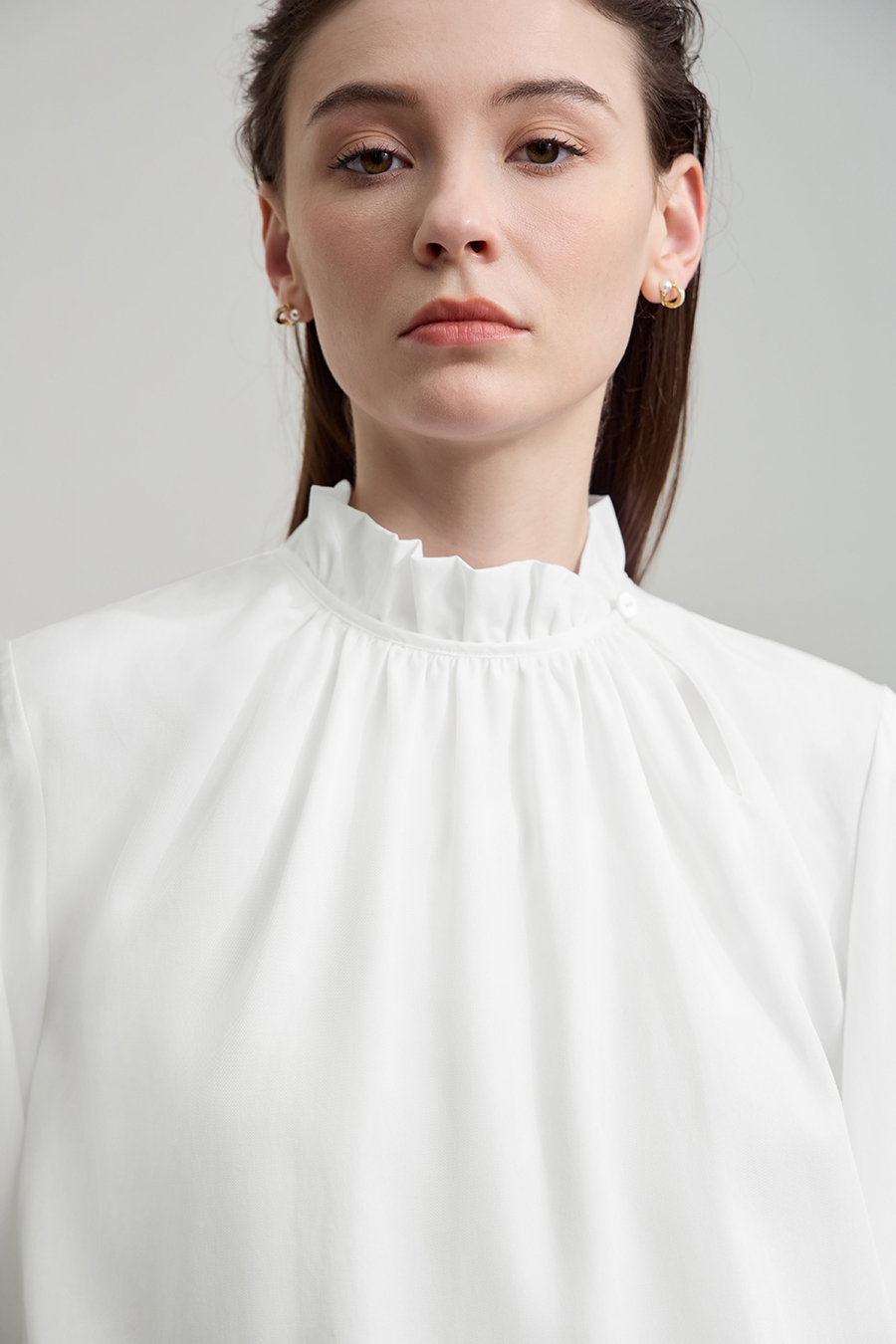 Ruffled Lyocell Shirt