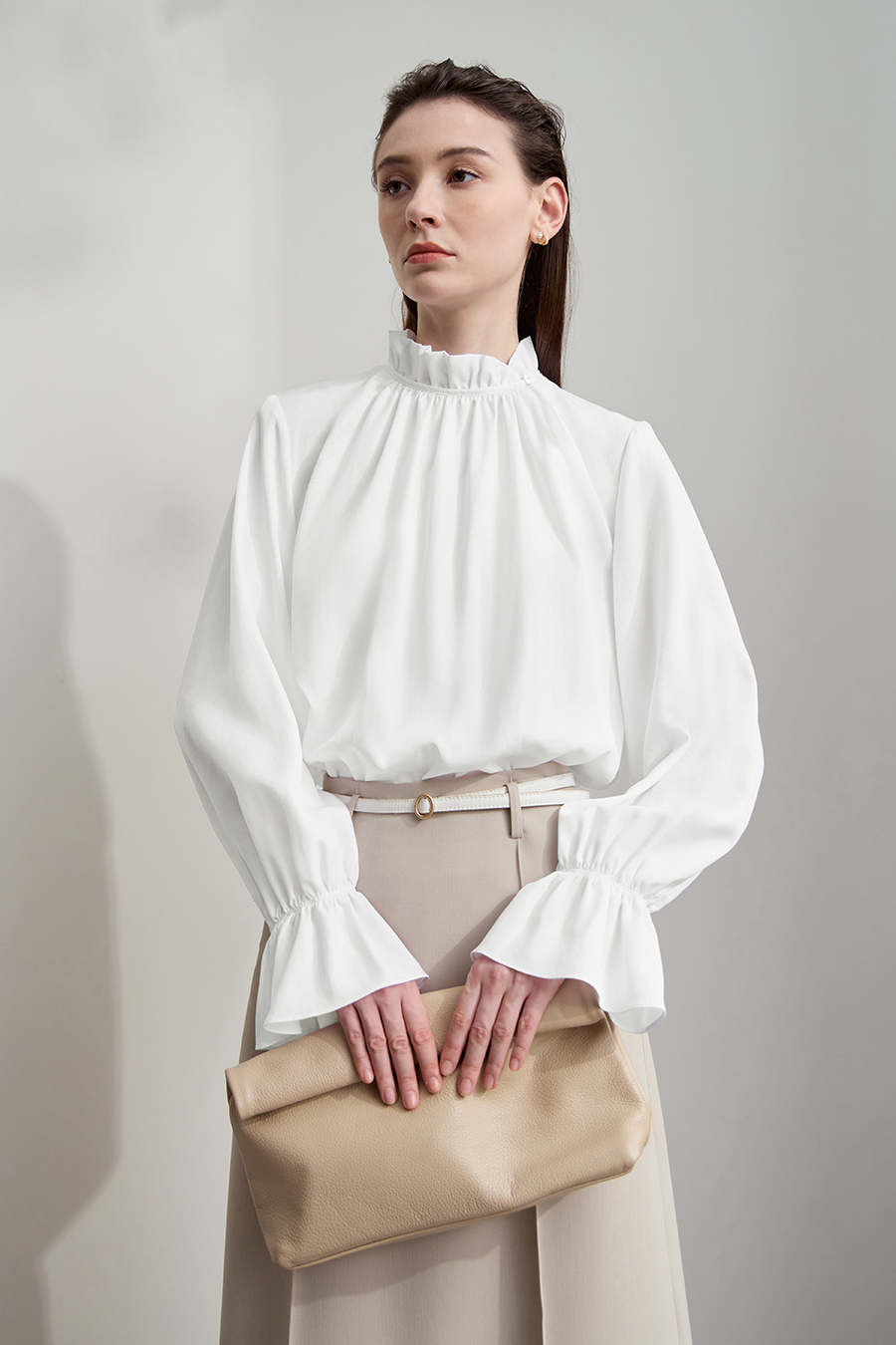 Ruffled Lyocell Shirt