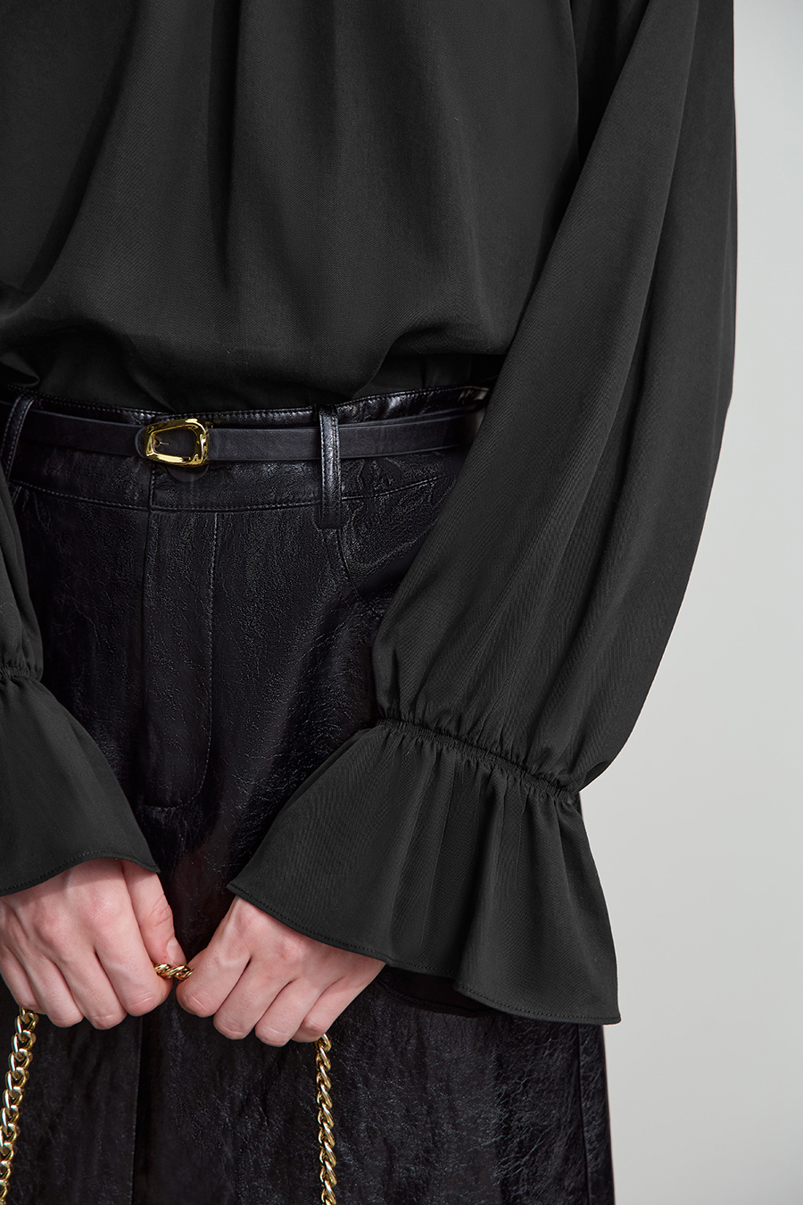 Ruffled Lyocell Shirt