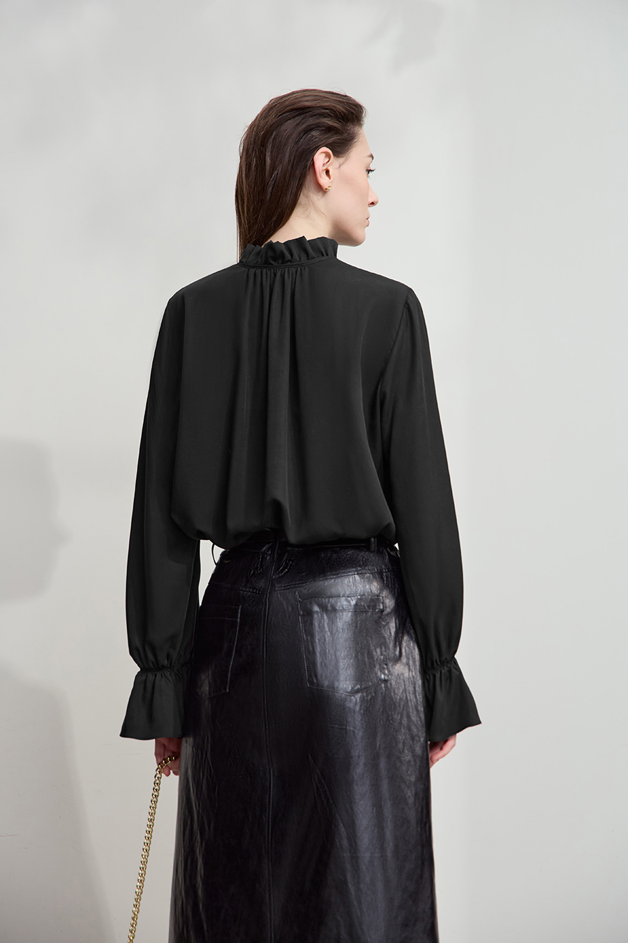 Ruffled Lyocell Shirt