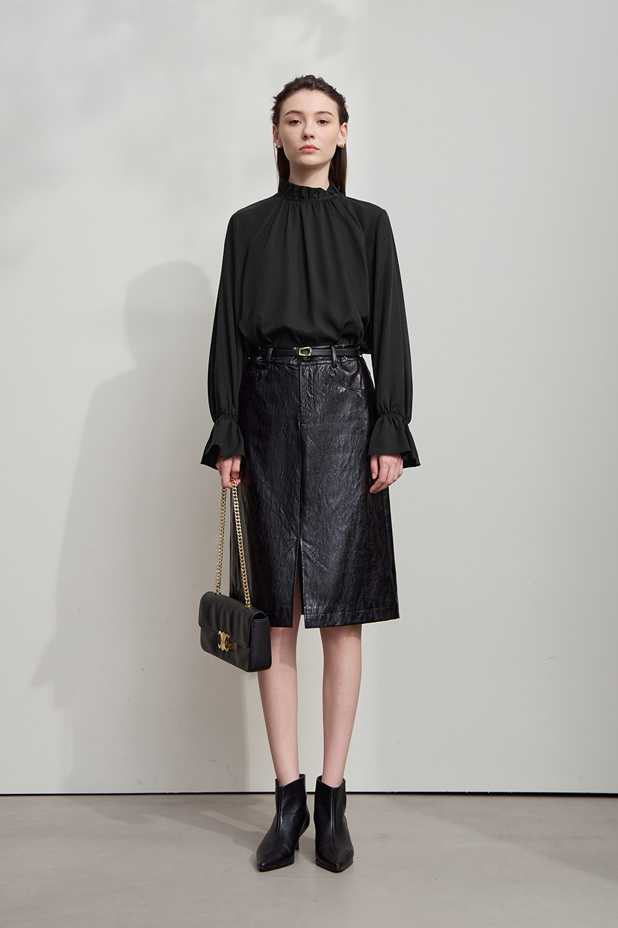 Ruffled Lyocell Shirt