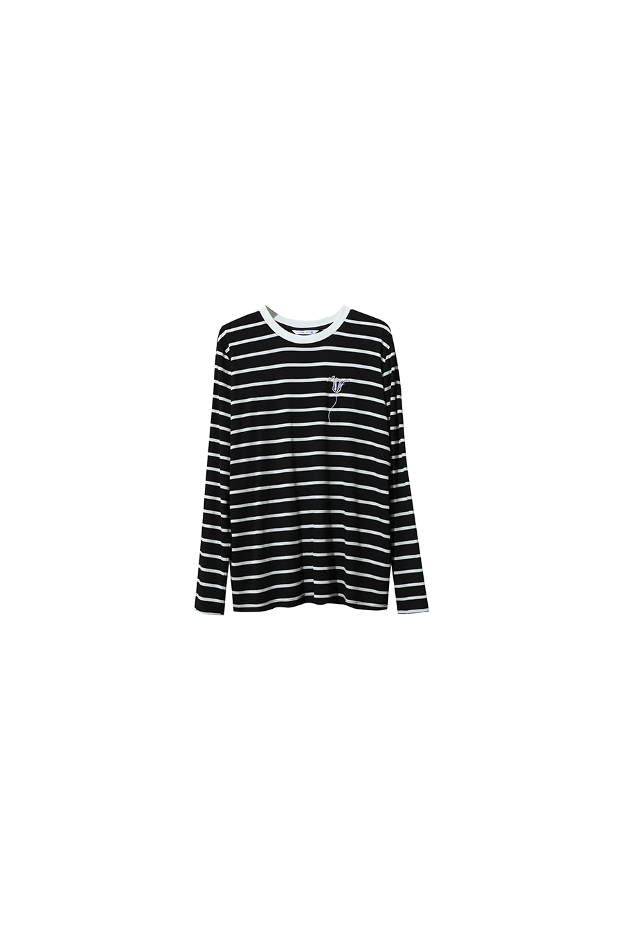 Embroidered Striped Long Sleeve T-shirt