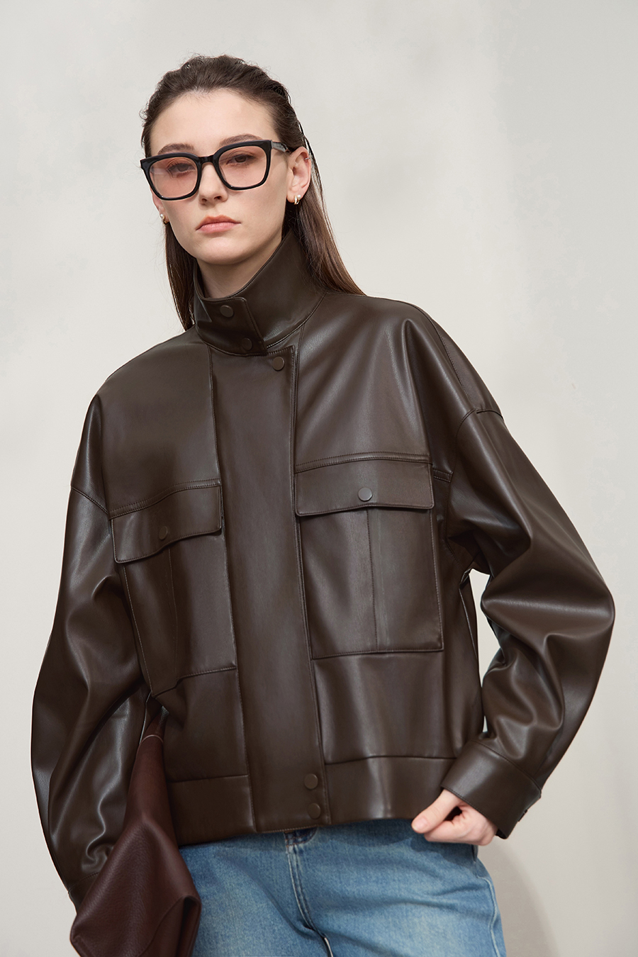 Moto Lapel Leather Jacket