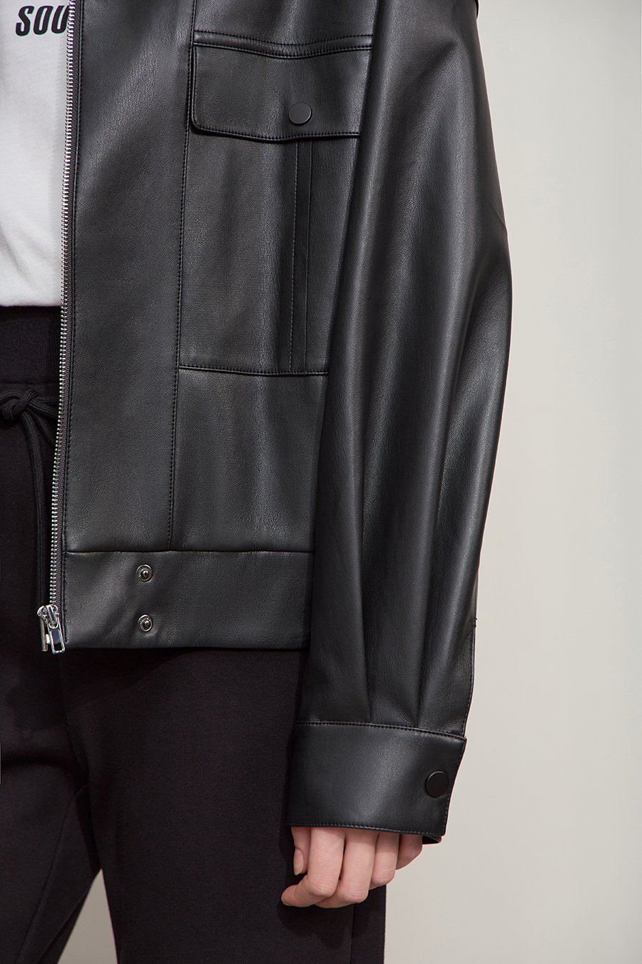 Moto Lapel Leather Jacket
