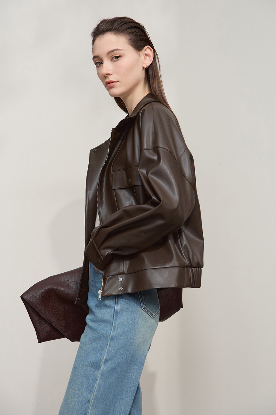 Moto Lapel Leather Jacket