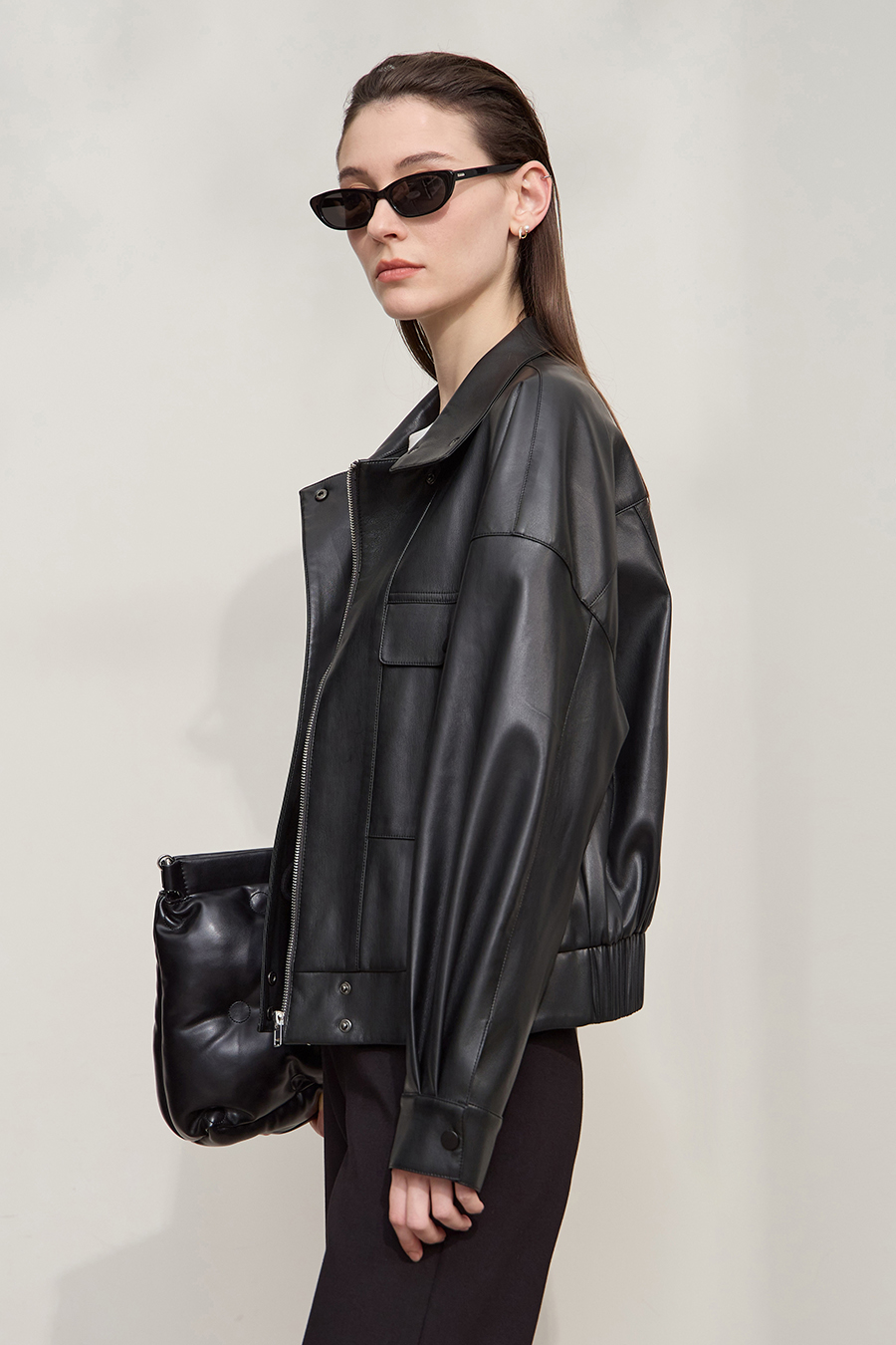 Moto Lapel Leather Jacket