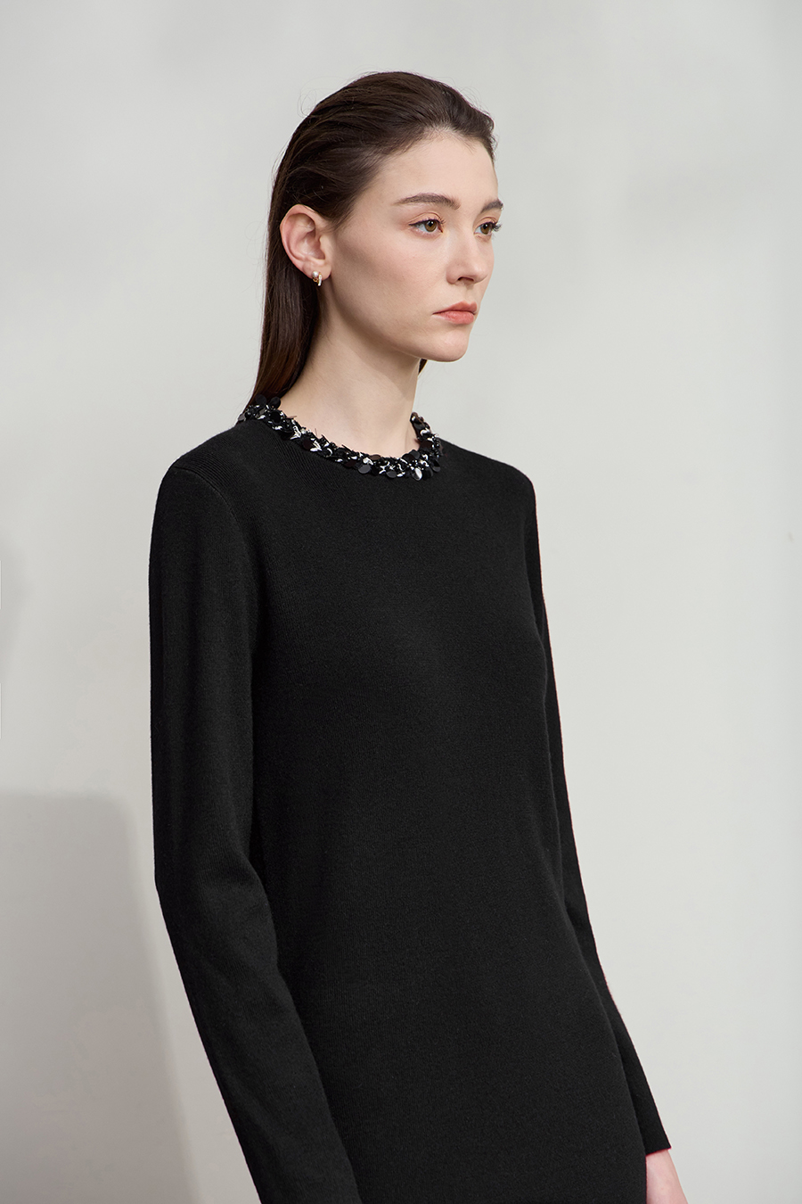 Tweed Ribbon Midi Dress