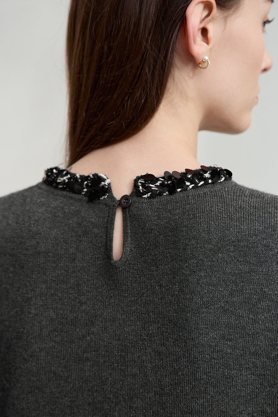 Tweed Ribbon Midi Dress