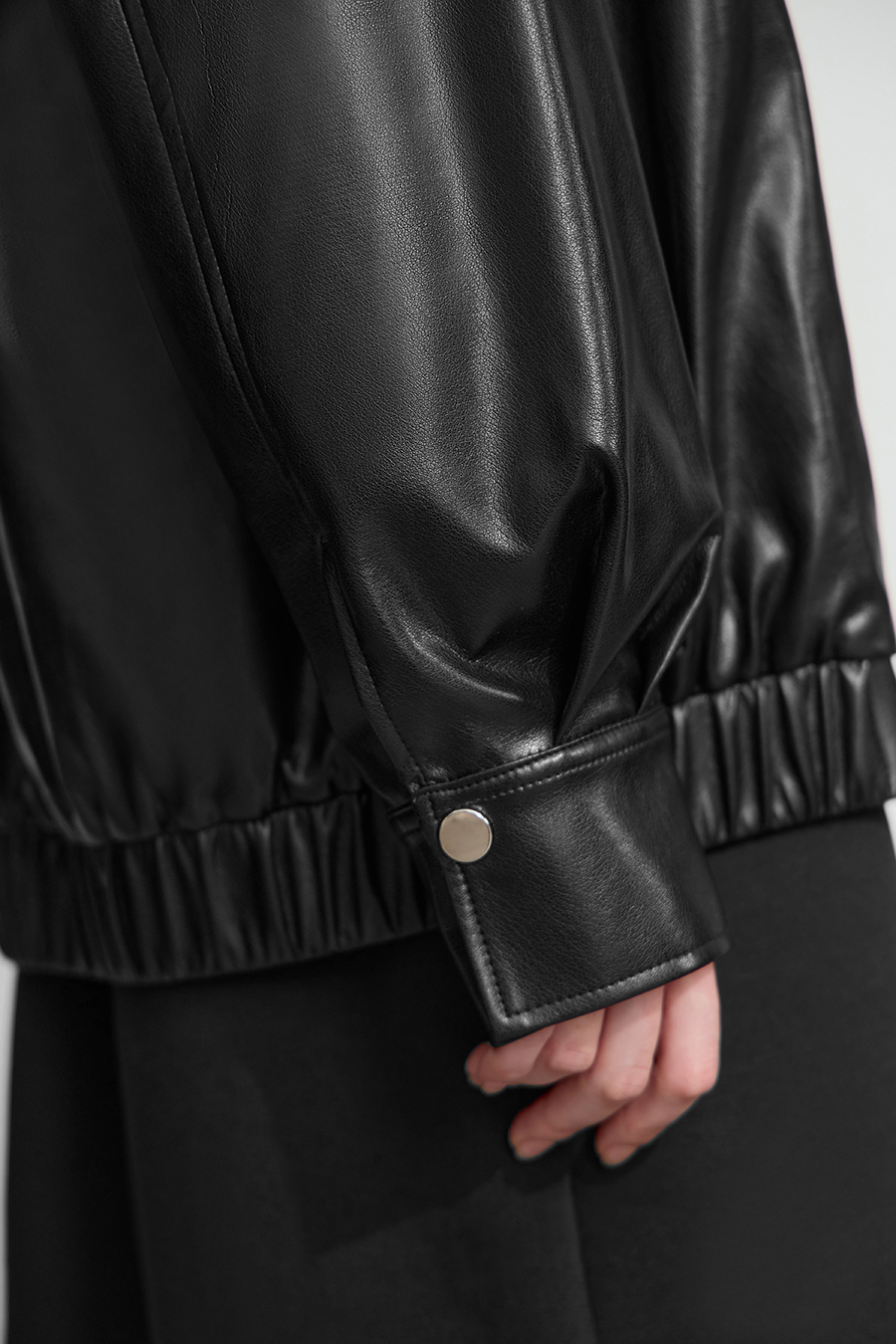 Lapel Zipper Drop Shoulder Leather Jacket|AMII-AMII.com