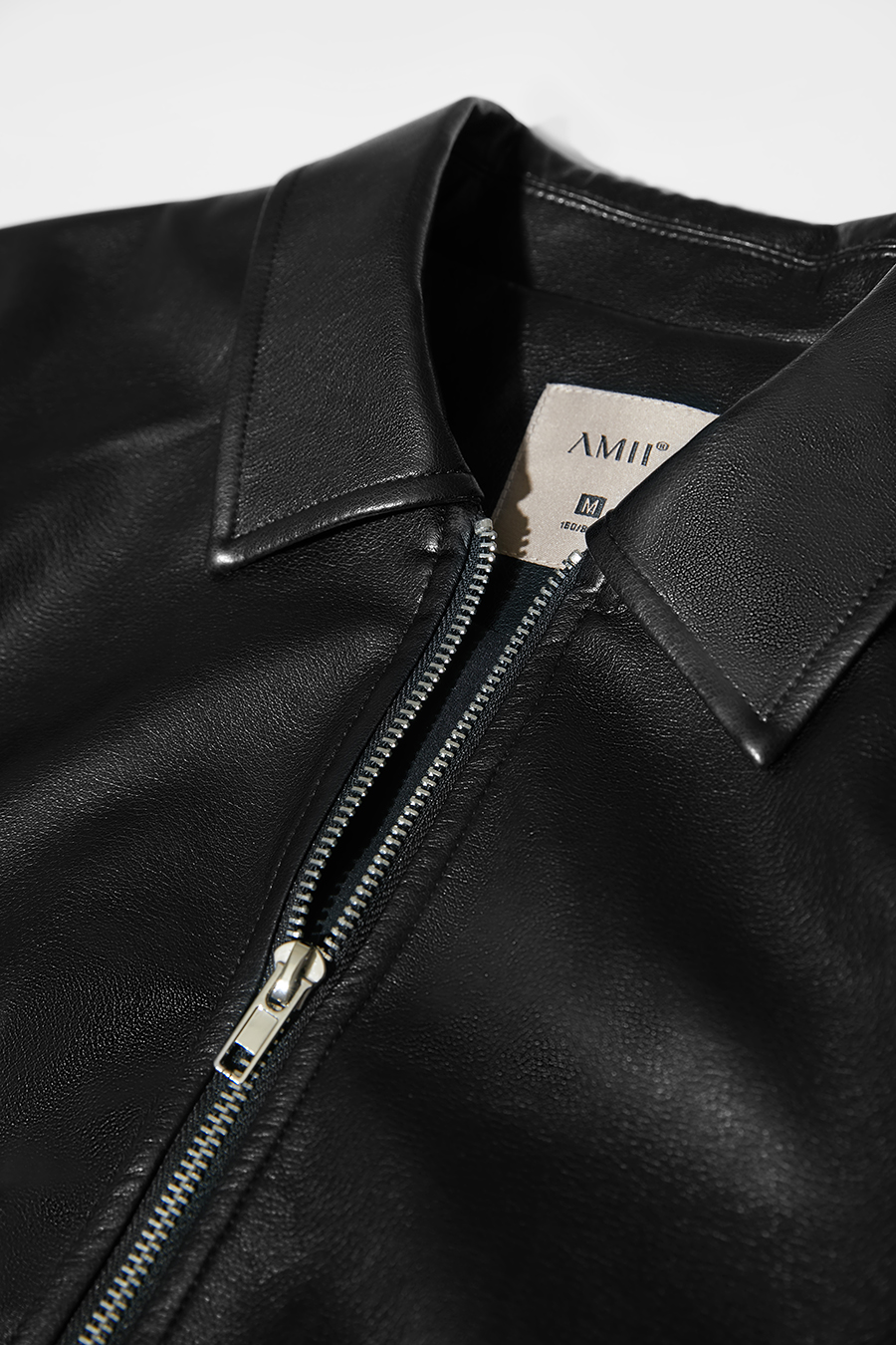 Lapel Zipper Drop Shoulder Leather Jacket|AMII-AMII.com