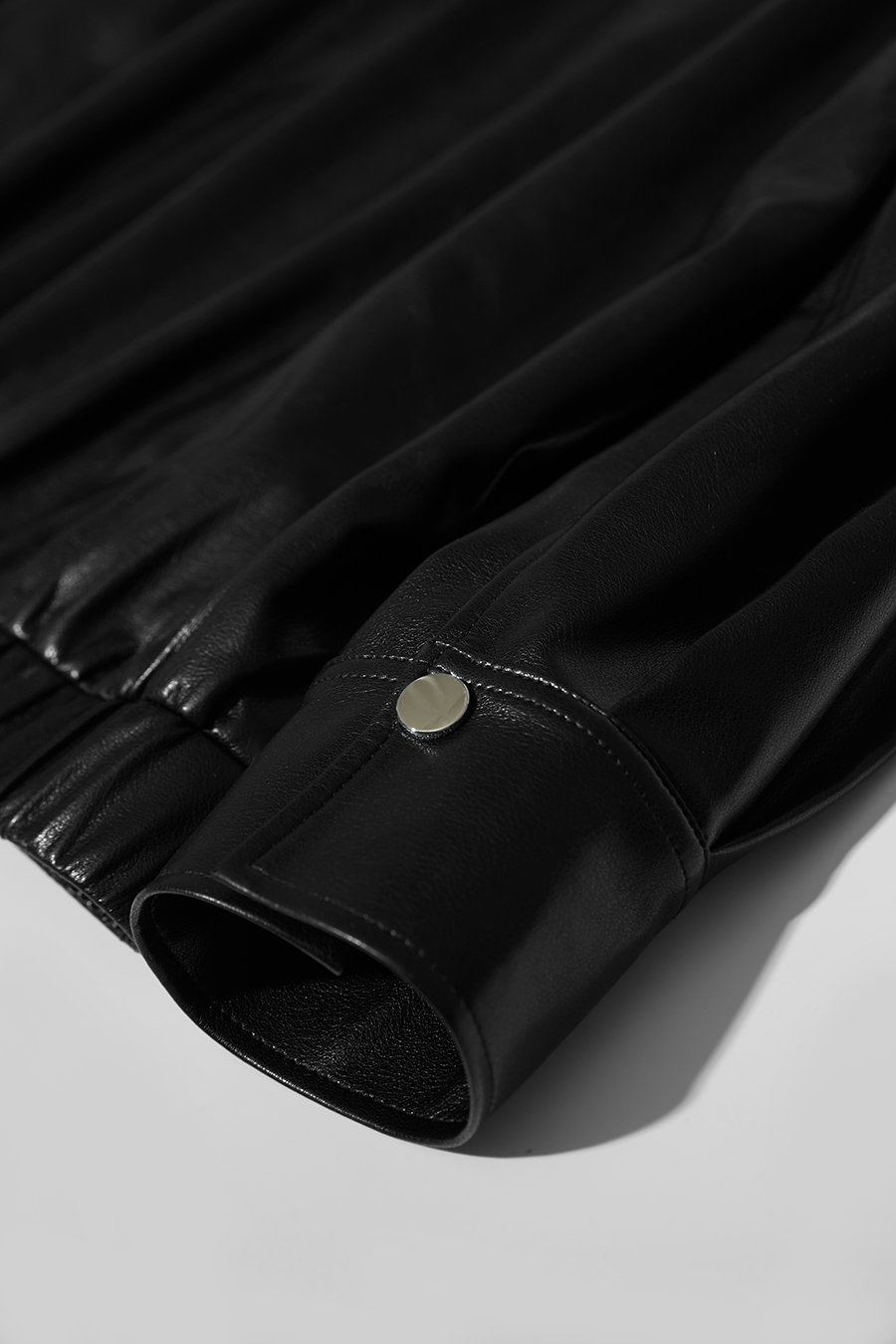 Lapel Zipper Drop Shoulder Leather Jacket|AMII-AMII.com