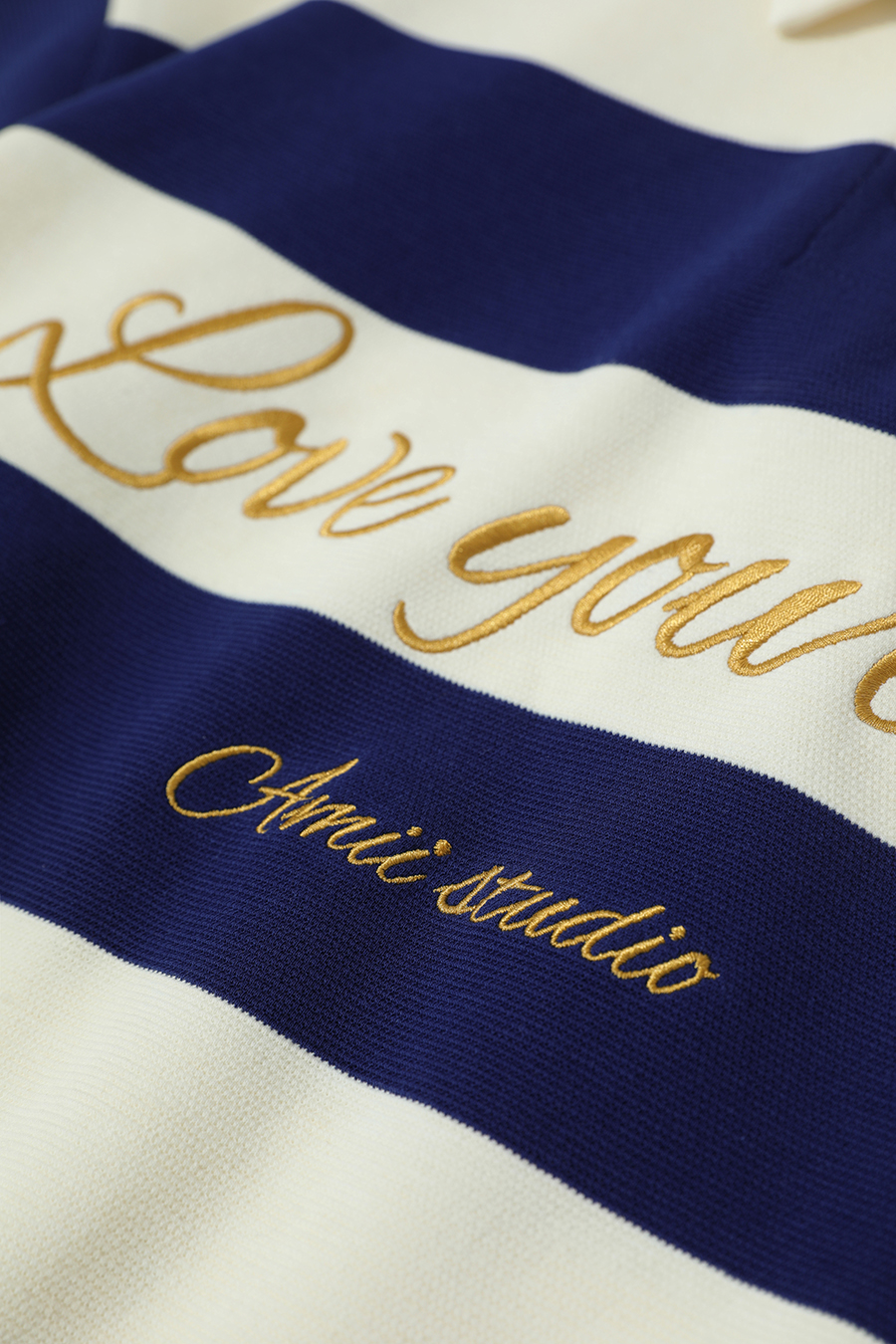 Letter Embroidered Striped Sweatshirt