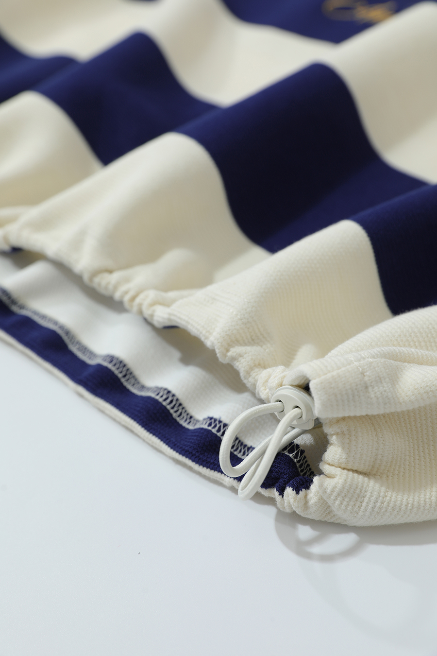 Letter Embroidered Striped Sweatshirt