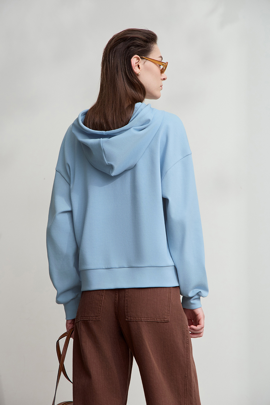 Hooded Letter Embroidered Cotton Hoodie|AMII-AMII.com