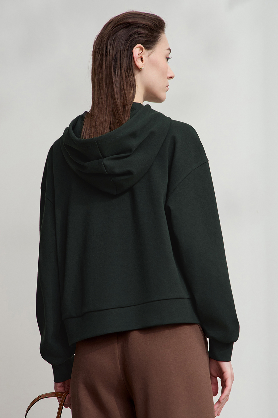 Hooded Letter Embroidered Cotton Hoodie|AMII-AMII.com