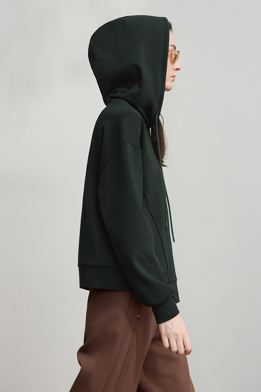 Hooded Letter Embroidered Cotton Hoodie|AMII-AMII.com