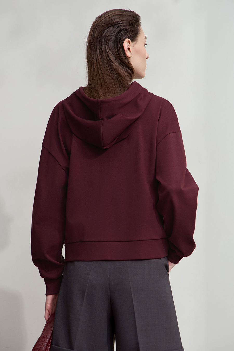 Hooded Letter Embroidered Cotton Hoodie|AMII-AMII.com