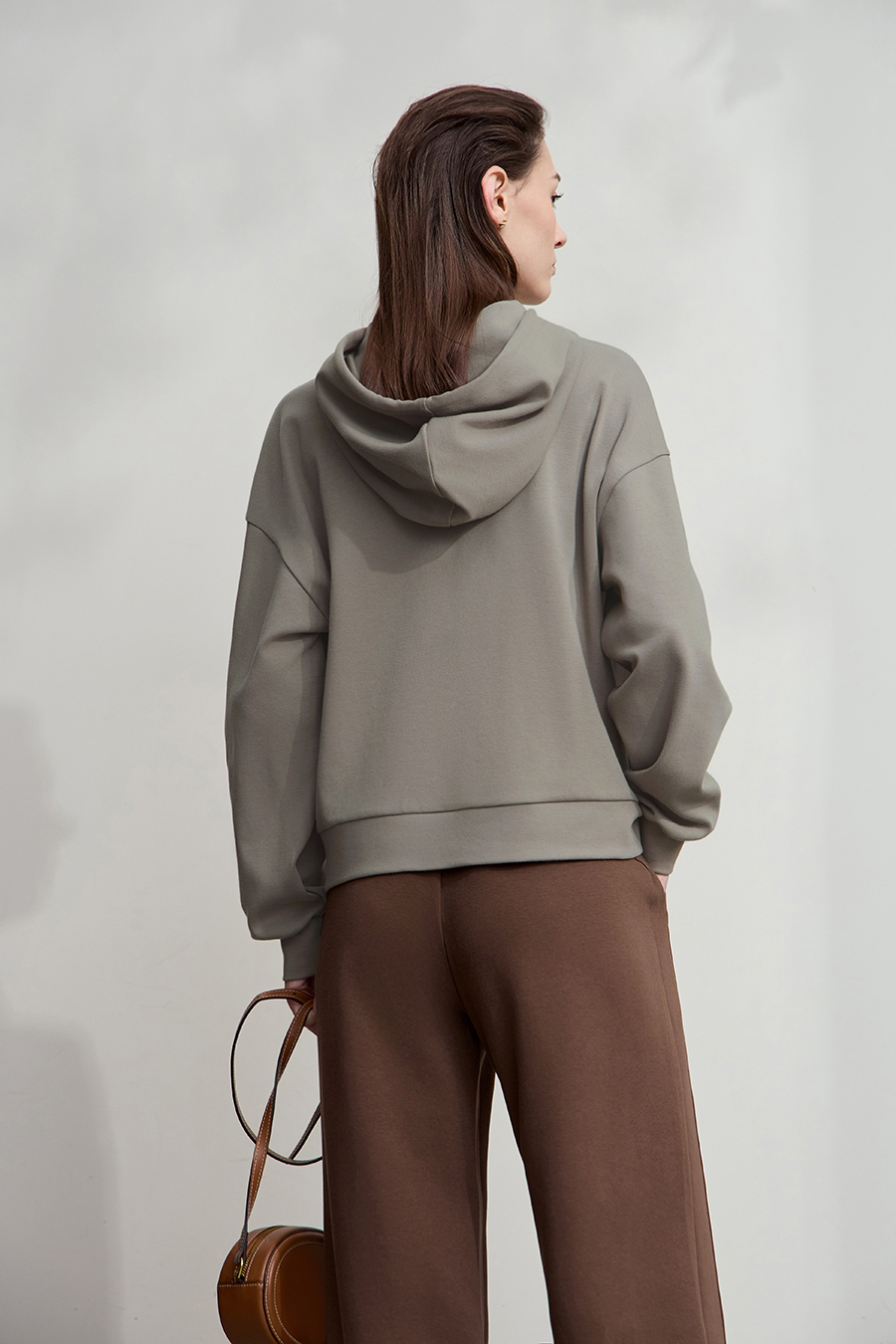 Hooded Letter Embroidered Cotton Hoodie|AMII-AMII.com