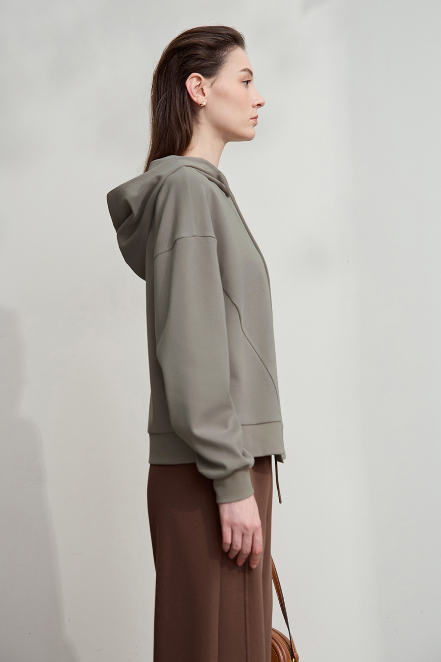 Hooded Letter Embroidered Cotton Hoodie|AMII-AMII.com