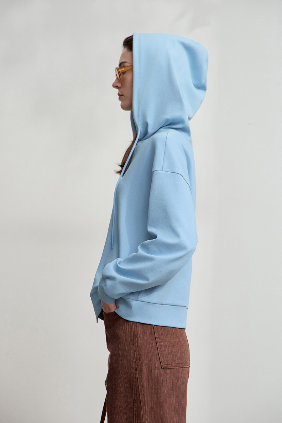 Hooded Letter Embroidered Cotton Hoodie|AMII-AMII.com