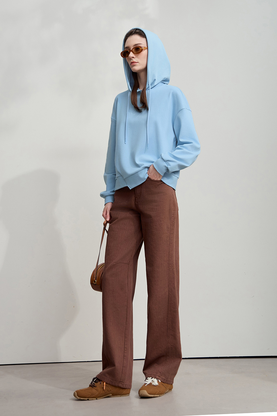 Hooded Letter Embroidered Cotton Hoodie|AMII-AMII.com