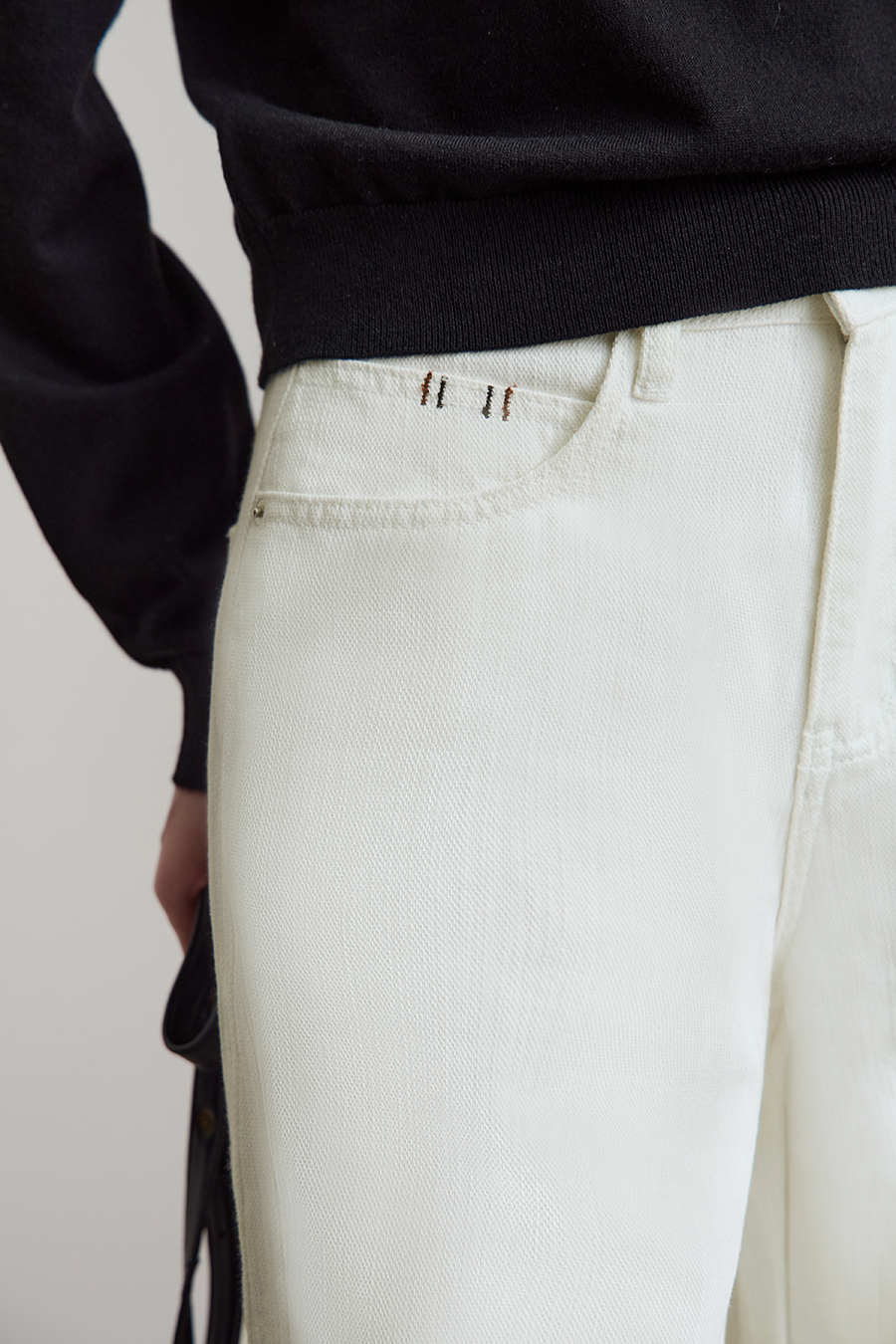 All - Cotton Wide - leg Denim Long Pants|AMII-AMII.com