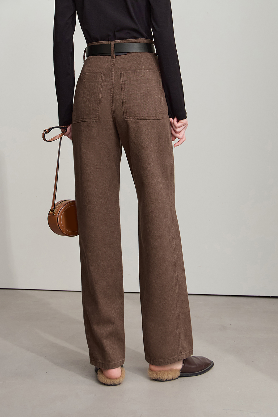 All - Cotton Wide - leg Denim Long Pants|AMII-AMII.com