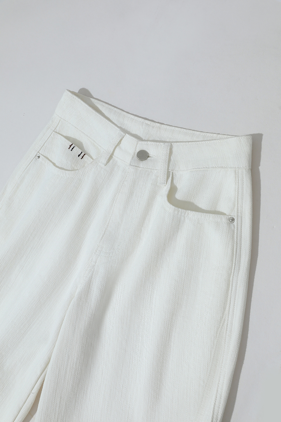 All - Cotton Wide - leg Denim Long Pants|AMII-AMII.com