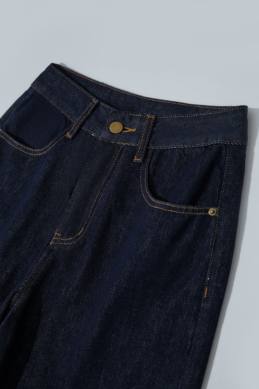 Embroidered Wide-leg Denim Trousers