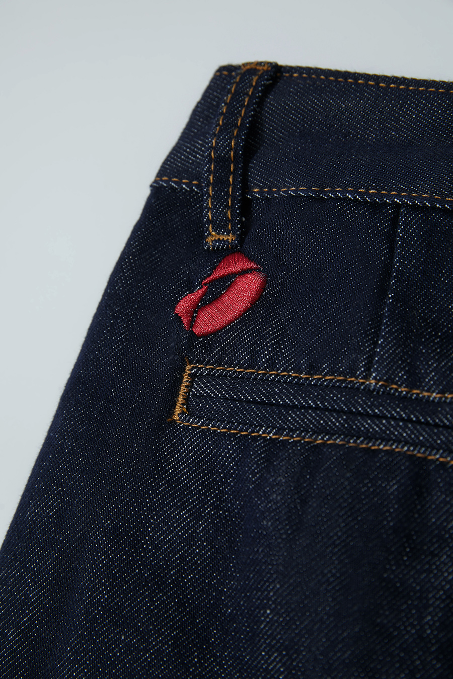 Embroidered Wide-leg Denim Trousers