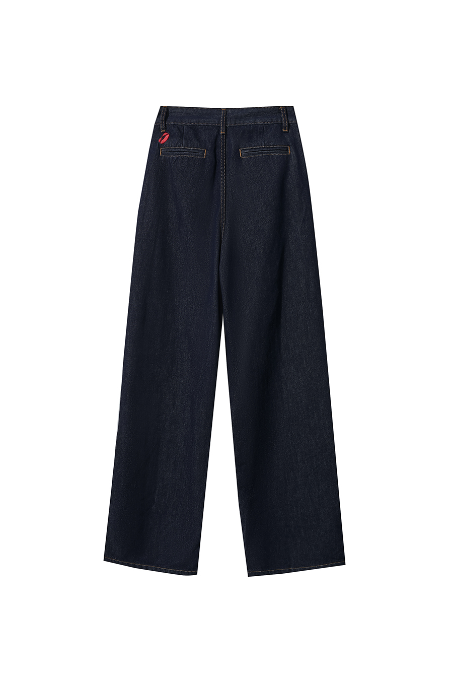 Embroidered Wide-leg Denim Trousers