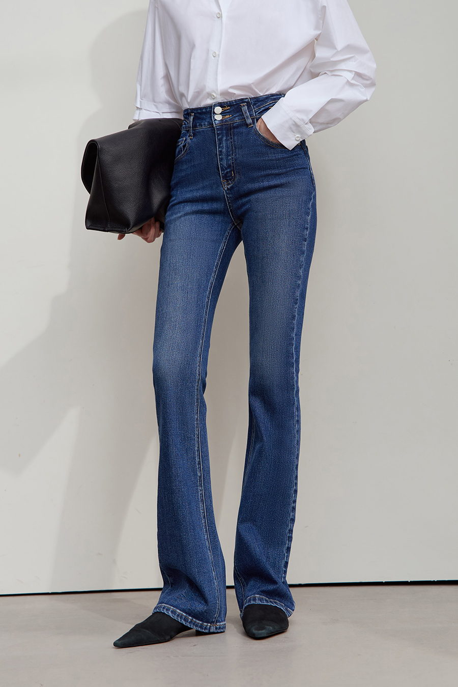 Retro Flare Denim Pants|AMII-AMII.com