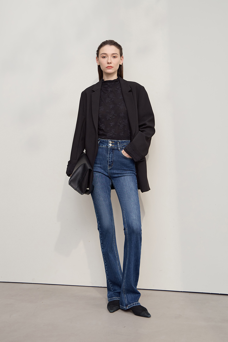 Retro Flare Denim Pants|AMII-AMII.com